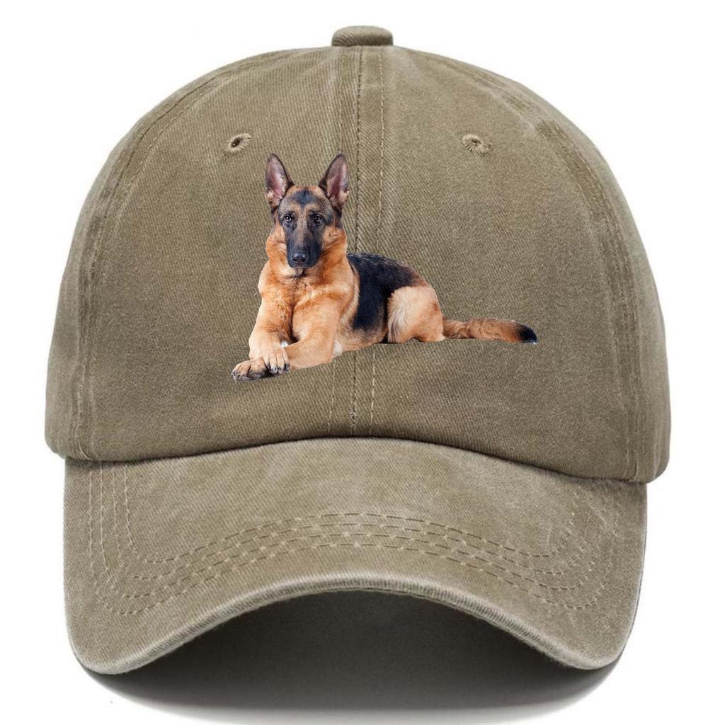 Modische Baumwoll-Baseballkappe mit Deutscher Schäferhund-Verzierung Klassische Verstellbare Mütze für Outdoor-Aktivitäten