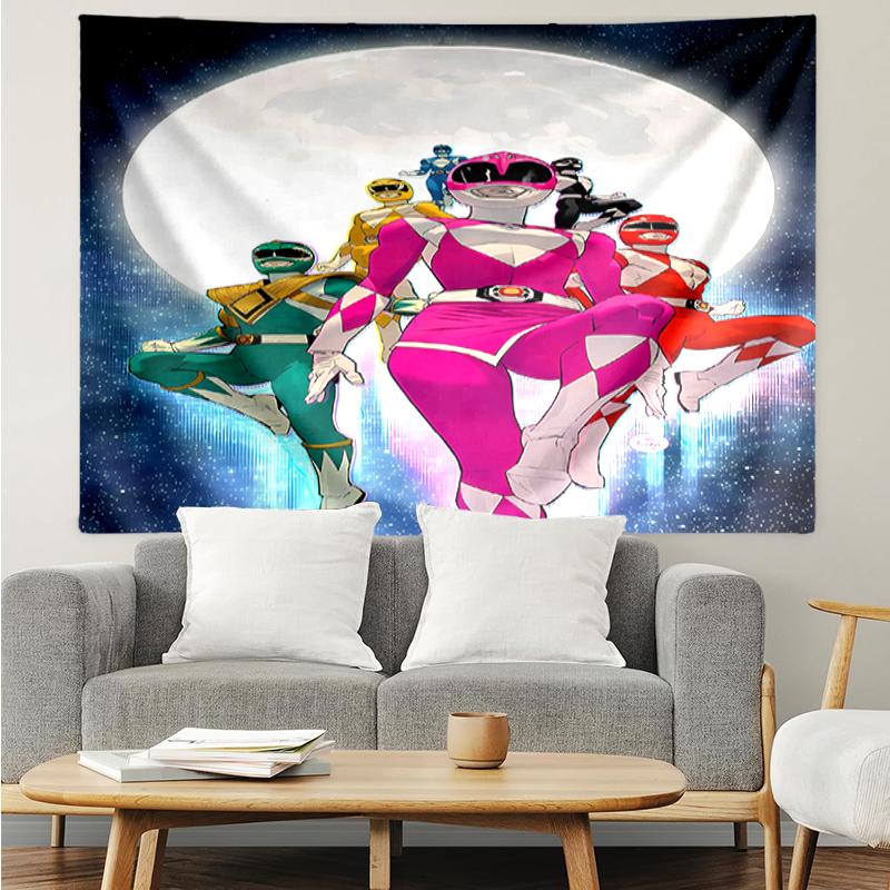 Mighty-Morphin Print Tapestry, Backdrop, Easy Setup, Ideal for Bedroom, Office & Living Room, with Aesthetic Wall Hanging Decor.