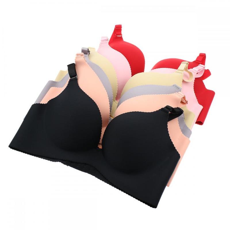 Sujetador push up sin costuras de copa 3/4 para mujer sexy Color puro Halter Buster