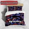 3pcs Duvet Cover Set (1*Duvet Cover + 2*Pillowcase, Without Core), Custom Name J-Jujutsu K-Kaisens Pattern Bedding Set, Home Bedroom Decor Gift