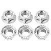 6Pcs Flange M10 Hex Nut Bolt Screw Stainless Steel for Motorcycle Bicycle Silver