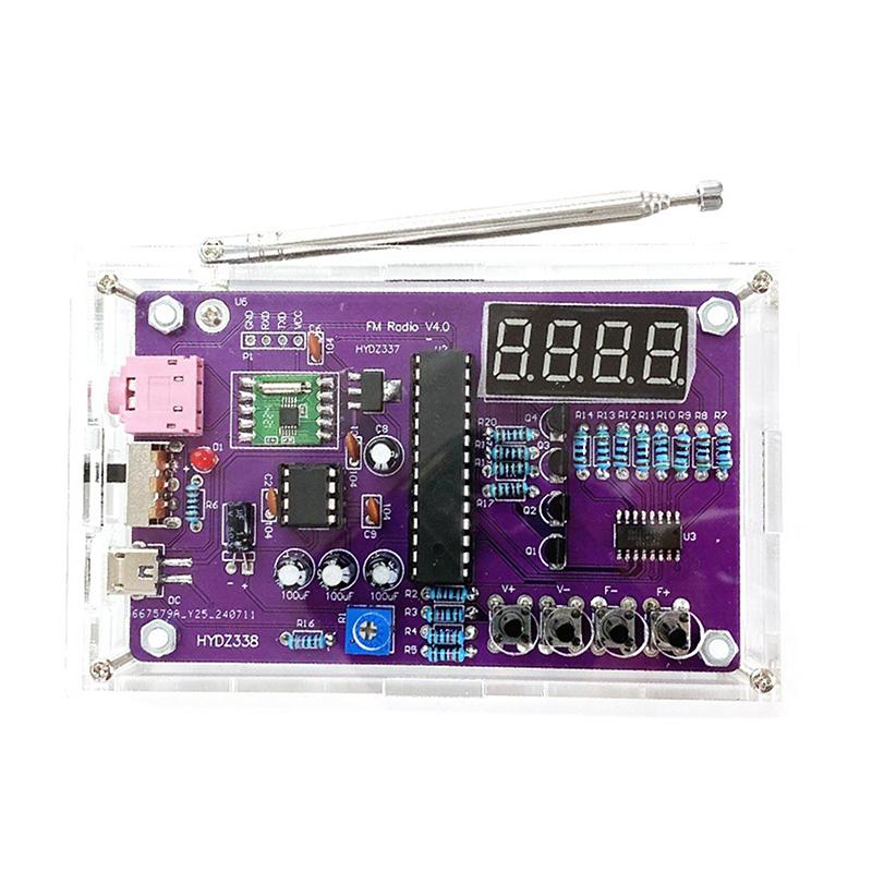 Dual Channel FM Radio DIY Build Kit Digital Display 87-108MHz Electronics Set for STEM Educational Gifts for Teens Adults