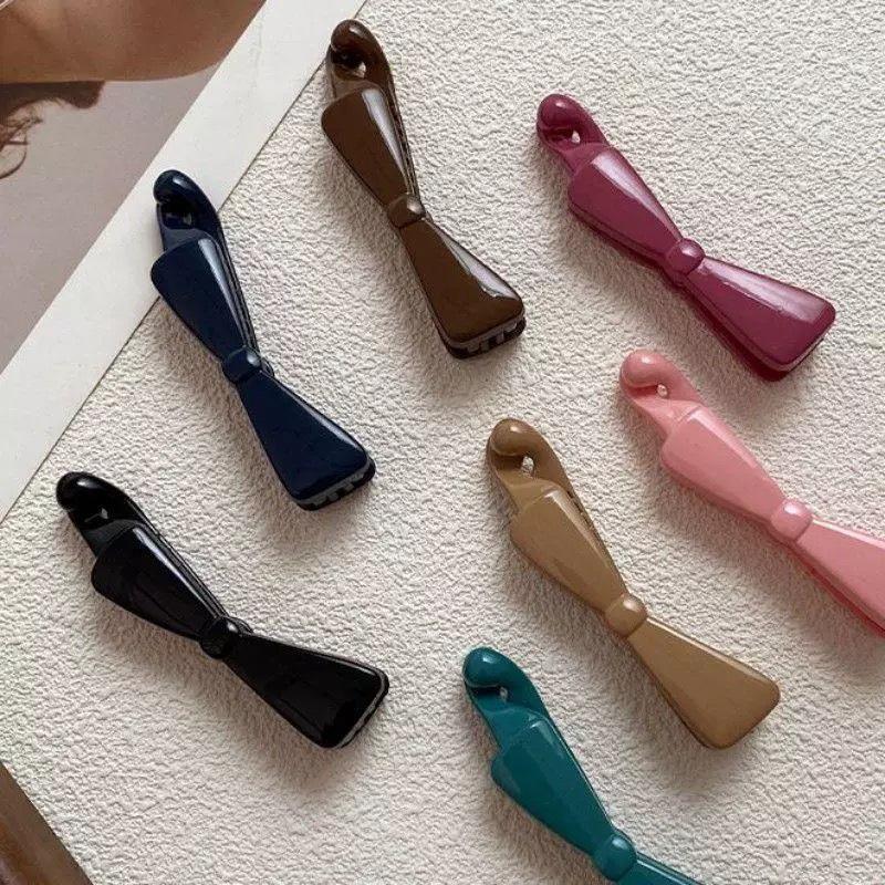 2025 High-End Morandi Bow Banana Hair Clip for Women - Elegant Ponytail Accessory