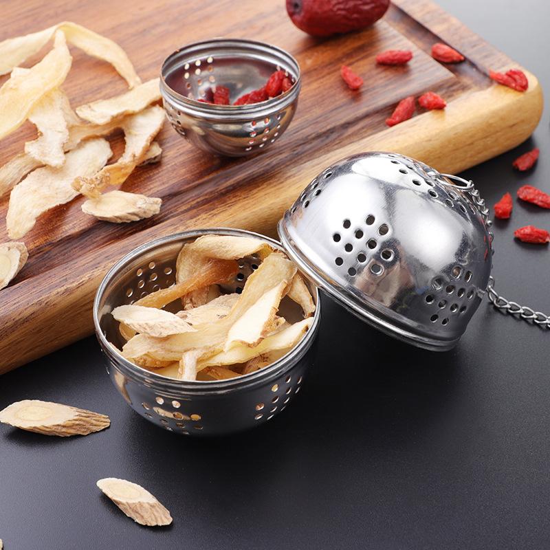 Stainless Steel Tea Infuser Tea Leak Mesh Strainer Hot Pot Spices Seasoning Ball Teapot Filter with Chain Kitchen Accessories