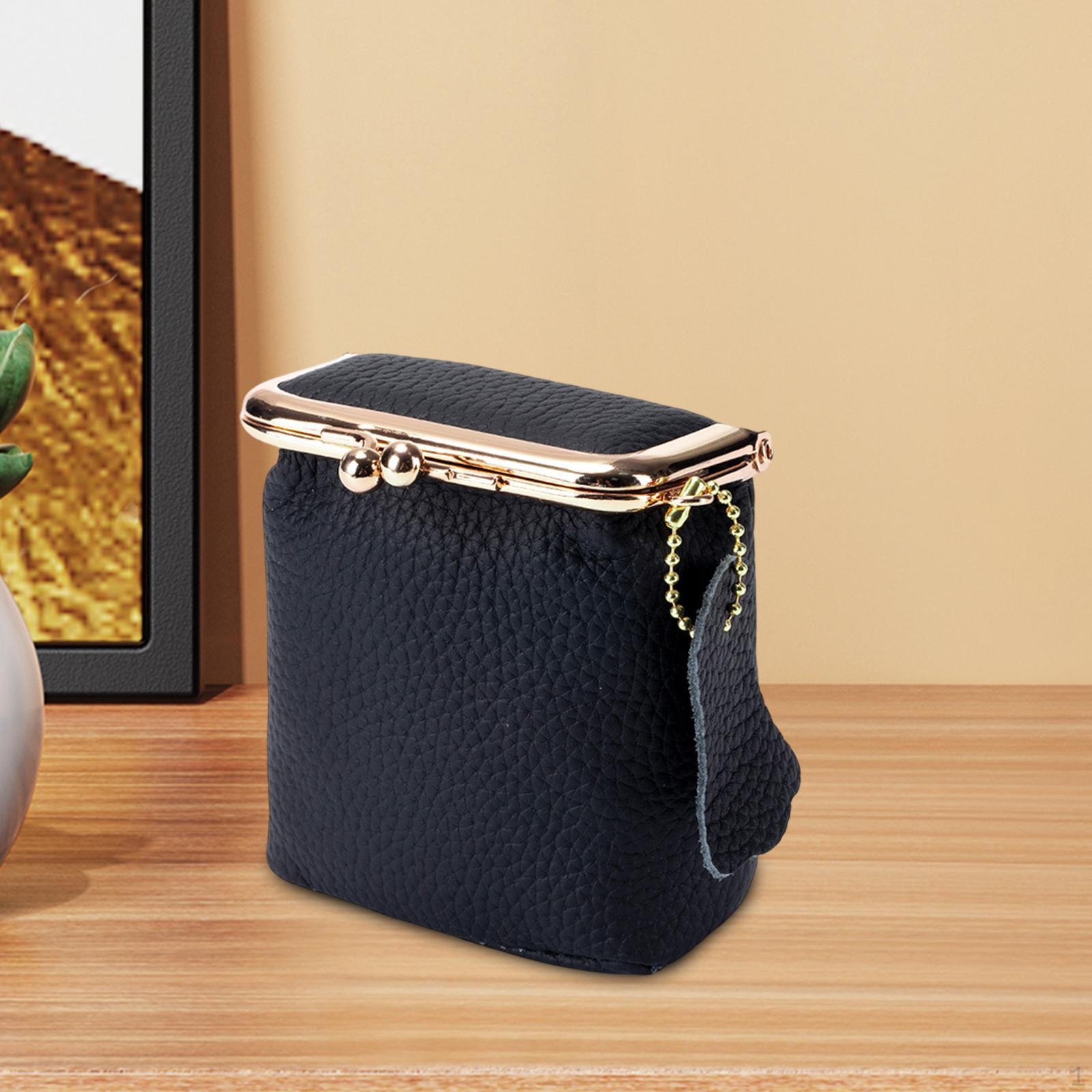 Мини-сумочка для помады, ретро-сумочка для кредитных карт, монет, зеркальце для макияжа чёрный