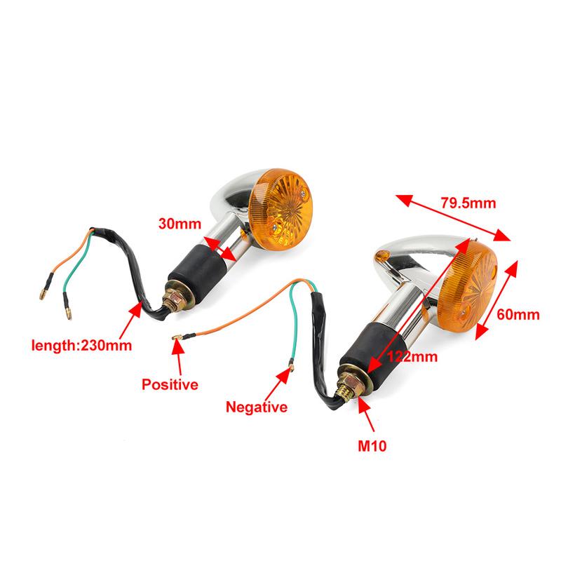 1 Pair Motorbike 10mm Turn Signal Lights Amber 10W For Suzuki Boulevard C109R C50 C90 S 40 50 83