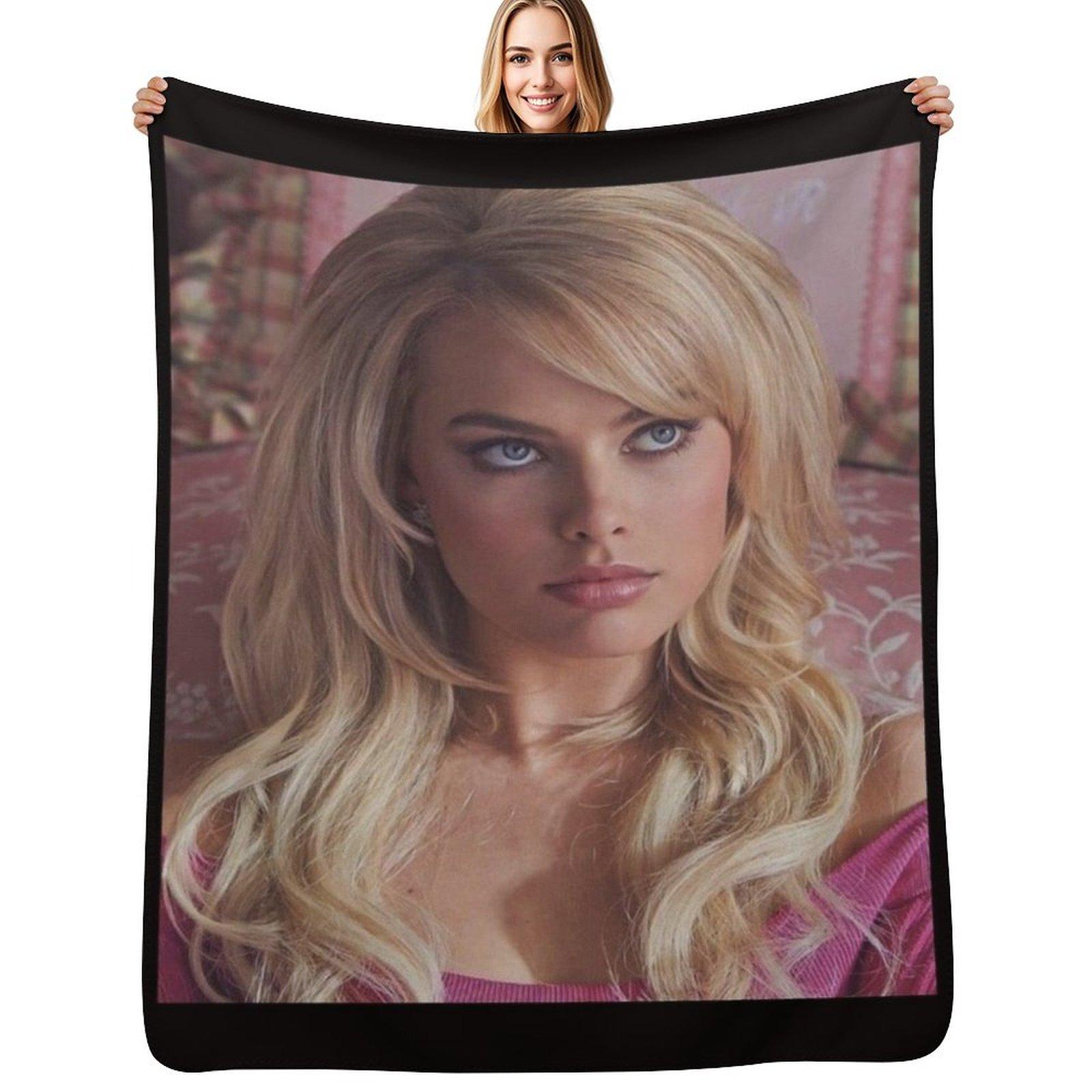 margot robbie Throw Blanket Warm Throw Blanket Gift for Anniversary Size: 75*100cm, Weight: 230 GSM