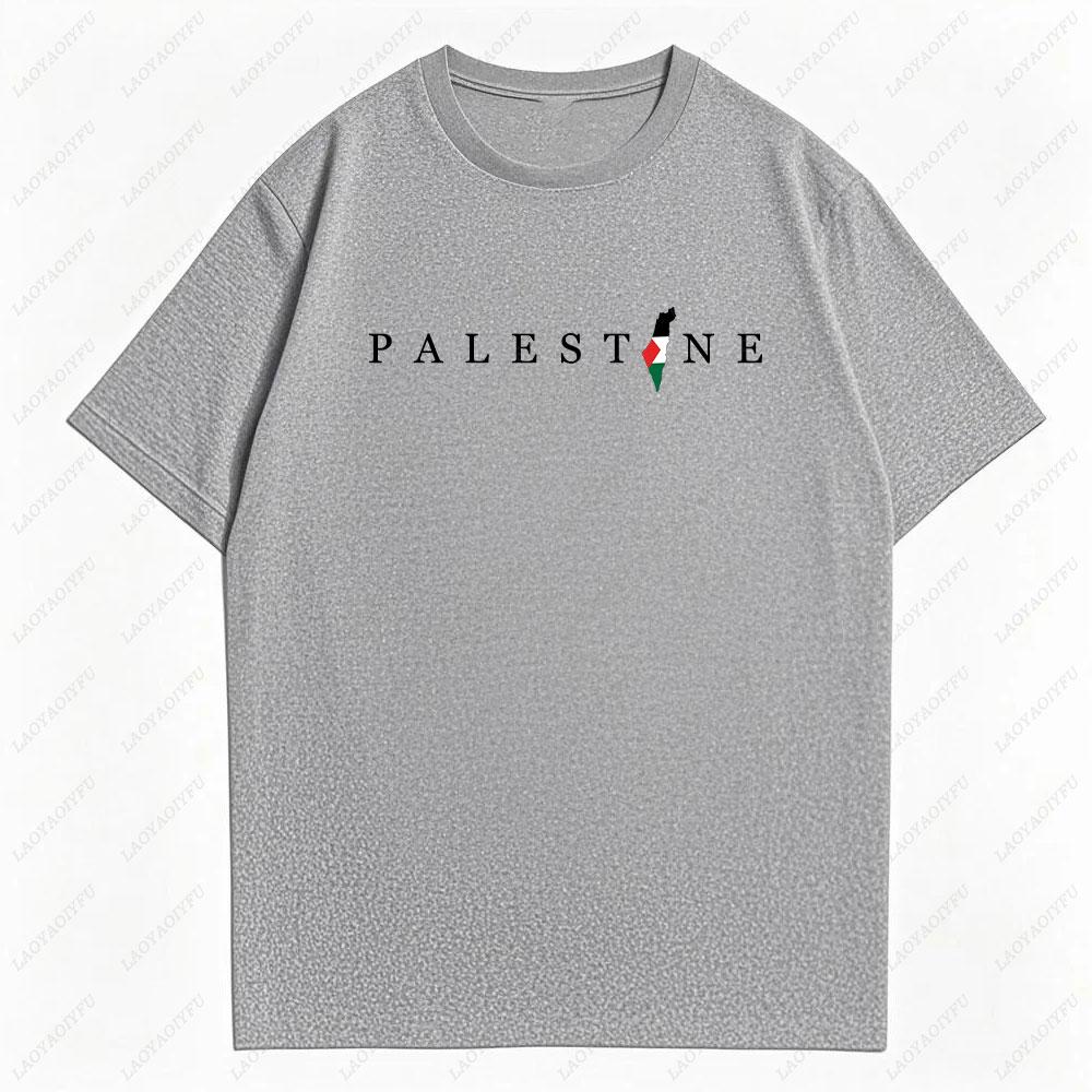 Maglietta Palestina Cotone Vintage Unisex Stile Boho Retro Streetwear Casual Vestibilità Larga Uomo Donna Abbigliamento Uomo T-Shirt Top