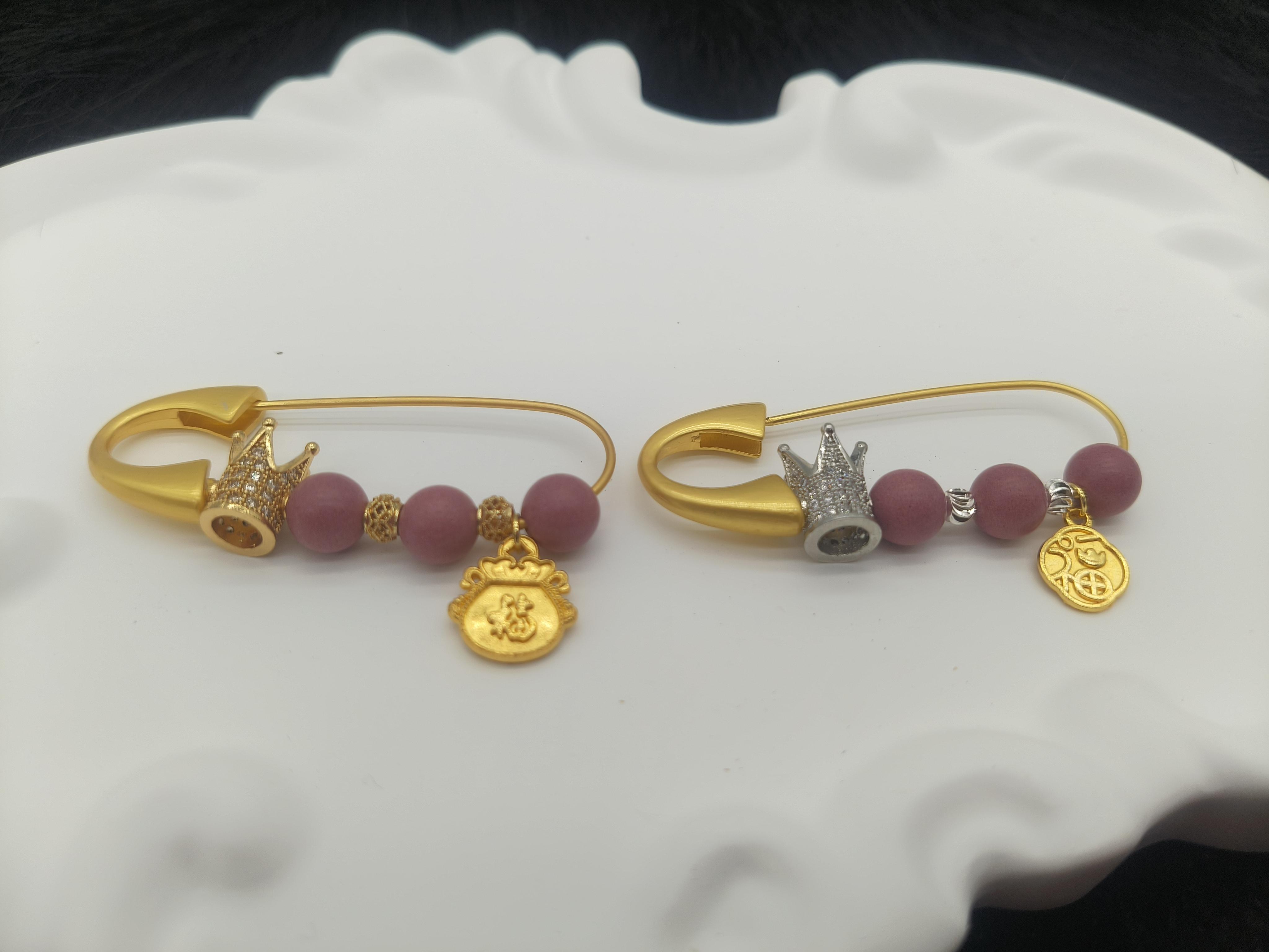 Pink-Gold Crown Zen Calm Incense Brooch