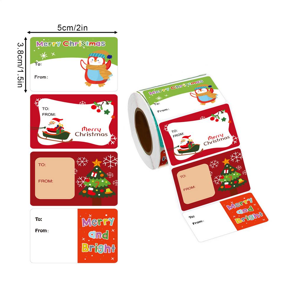 Christmas Stickers Roll 500 Pieces Portable Holiday Stickers Decorations Christmas Labels Envelope Seals Tags For Envelopes other