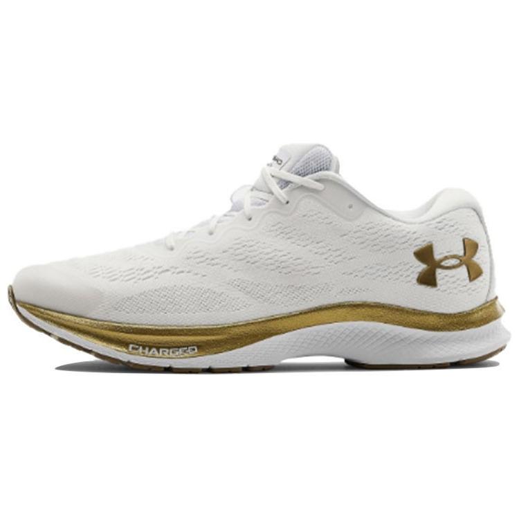 

Under Armour Charged Bandit 6 White Metallic Gold Luster 3023019-102 41