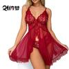 Pajamas Ladies Lace Suspender Sexy Loungewear Summer Perspective Mesh Skirt Women