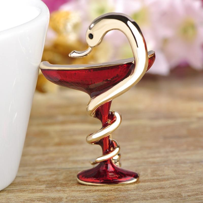 Special Red Trophy Memorial Cup With Snake Brooches Pins