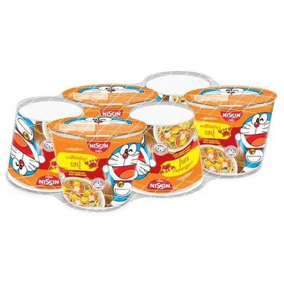 NISSIN Mini Cup Doraemon Instantnudeln mit Krabbengeschmack, 40 g. x 6 Stk