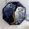 Two Owls  pattern, automatic folding umbrella, portable and foldable design, 8 ribs, a Christmas or birthday gift.