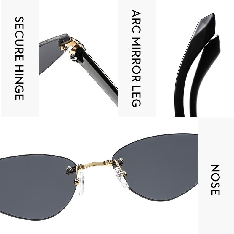 Women's Sunglasses, Triangular Frameless Sunglasses, Men's and Women's Fashion Sunglasses