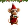 3D Christmas Felt Mouse Mini Animal Figurine Christmas Handmade Felt Mouse Ornament Desktop Decoration Party Gifts