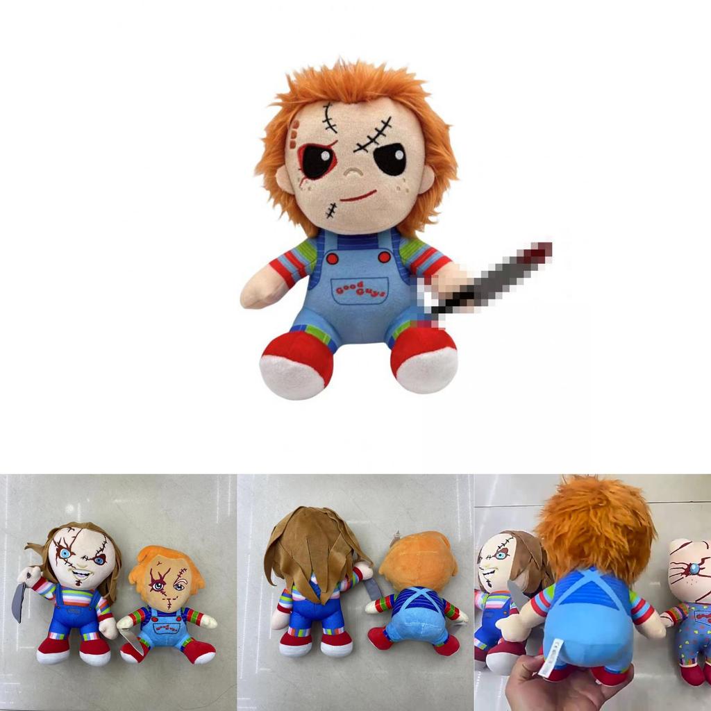 Entzückende Chucky Plüschpuppe Kürbisdesign für Halloween Kreative Dekoration und Geschenke