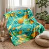 Tropical Pineapple Fantasy Theme Blanket Lightweight Warm Flannel Blanket Decorative Throw Blanket for Home Decoration