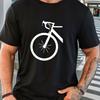 Men's Green Graphic T-Shirt Breathable Enthusiast Apparel with White Bicycle Print Round Neck Short Sleeve