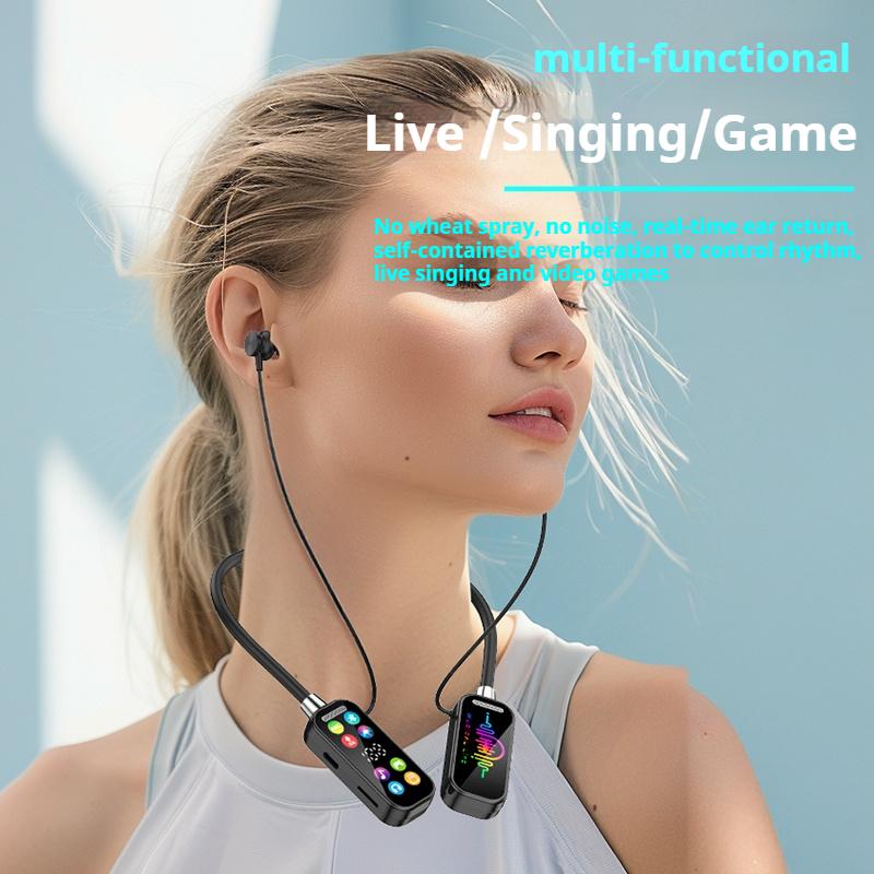 HD Screen 48H Play Time Bluetooth5.4 Earphones HiFi Sound Earbuds Wireless Headphones Sports Gamer Neckband Neck-hanging Headset