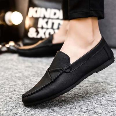 Leather Shoes for Men Fashion 2024 Man Casual Shoe Slip-on New In Pu Shipping Free Legitimate Trend Elegant Promotion Adults