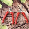 1Pcs Stainless Steel Garden Pruning Shears Non Slip Red Handles Spring Loaded Design For Trimming Plants Home Gardening Use