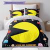 Pac-Man Custom Name Pattern Bedding,Quilt Set Quilt Cover Pillowcase Home Birthday Gift(1 * Duvet Cover + 2 * Pillowcase, Without Core)
