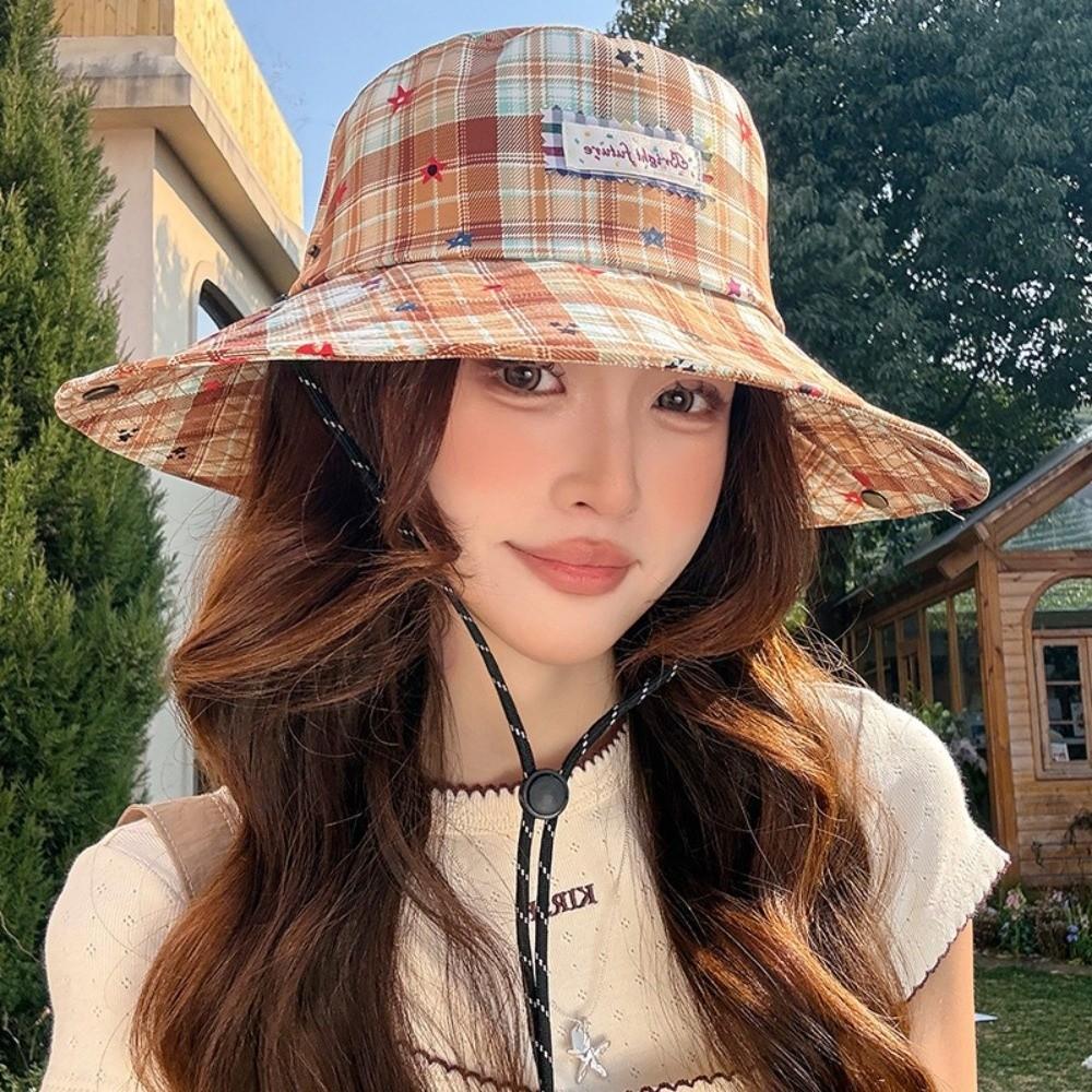 Sun-protective Sun Hat Big Brim Bucket Hat Trendy Fisherman's Hat  for Women