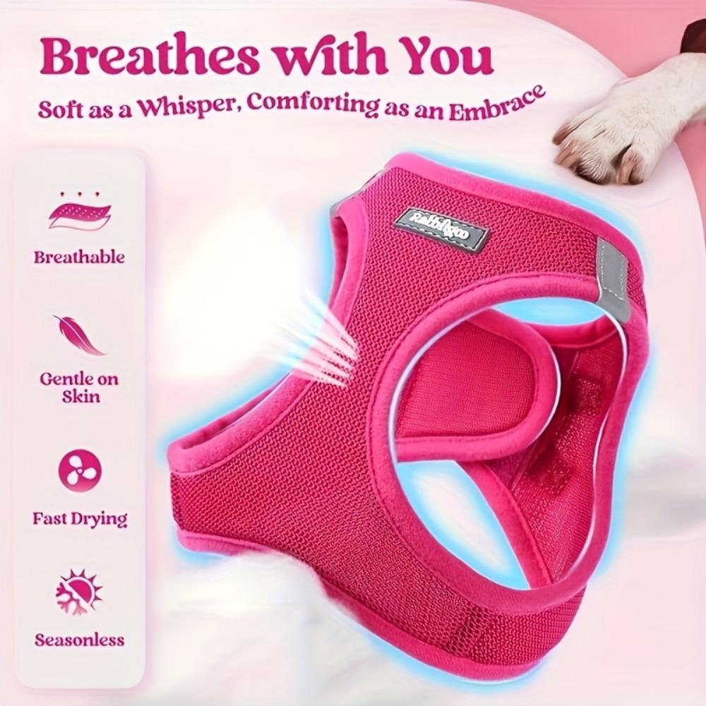 1PC Walk-in Dog Chest Strap and Leash Set, All-weather Breathable Mesh, Reflective, Soft and Lightweight Pet Vest