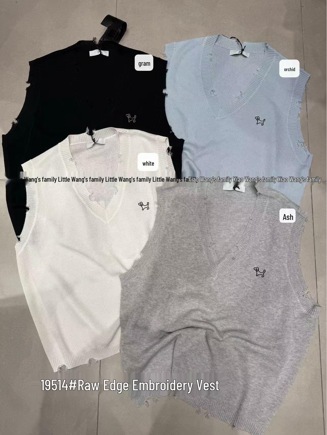 

Вязаный жилет оверсайз в корейском стиле с вышивкой - Весенняя коллекция Сяо Вана One Size серый