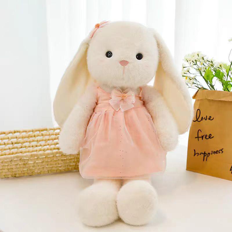Adorable Princess Rabbit Plush Toy: White Rabbit Doll for Girls - Perfect Bedtime Companion & Birthday Gift