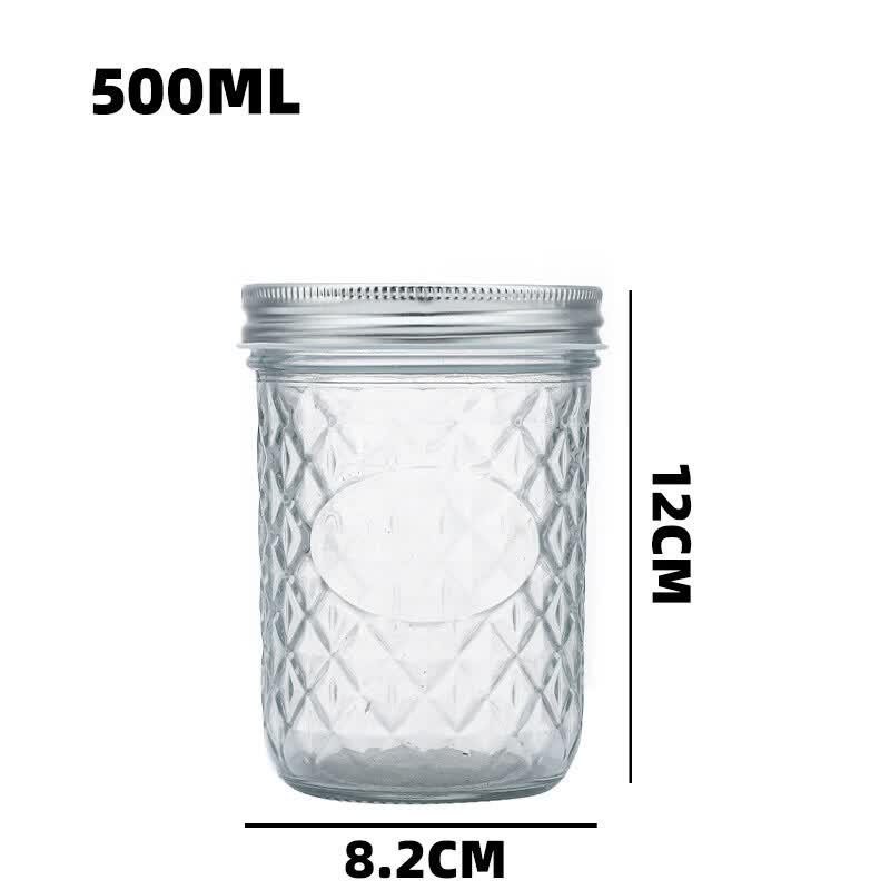 

ZISIZ 500ML Glass Storage Jars with Lids (5-Pack)