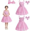 Przepiękna Sukienka Księżniczki Barbie Dla Dzieci Kostium Cosplay Poliester Różowy Rozmiary 100cm-150cm