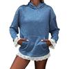 Women's Oversized Lace Trim Hoodie Fall Casual Long Sleeve Sweatshirt Loose Pullover Tops with Pocket