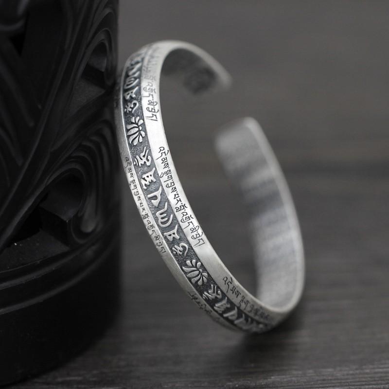 And Womens New Mens Heart Sutra Bracelet With Ethnic Style Retro Buddhist Scripture Opening Adjustable Bracelet For Birthday Gifts To Friends