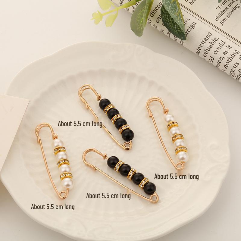 Pearl Waist Cinching Pin Set – Safety Pin Brooch for Women's Clothing