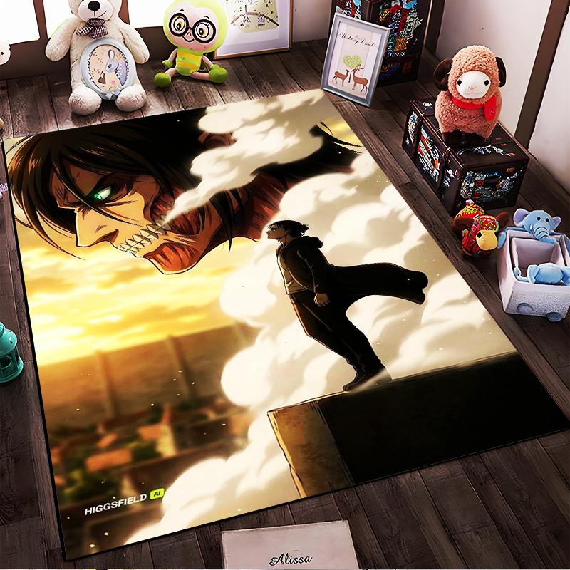 Attack On Titan Printed Non-slip Rug, Suitable for Living Room and Bedroom Sofas