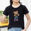 Trendy Girl Bear With Sunglasses Graphic Tee Kids 100 Cotton Crew Neck Casual T Shirt Short Sleeve Muticolor Top For Girls Boys