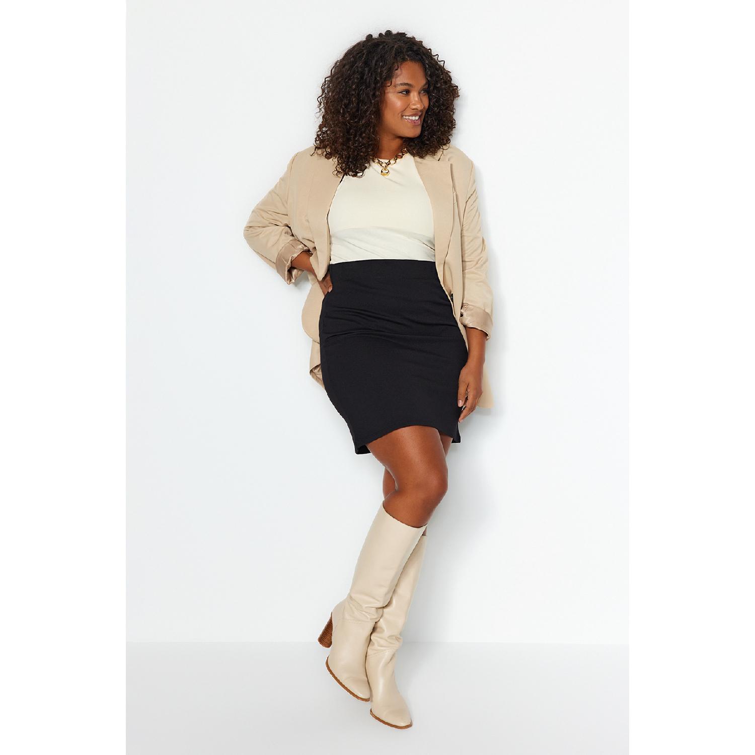 

Черная вязаная юбка XL