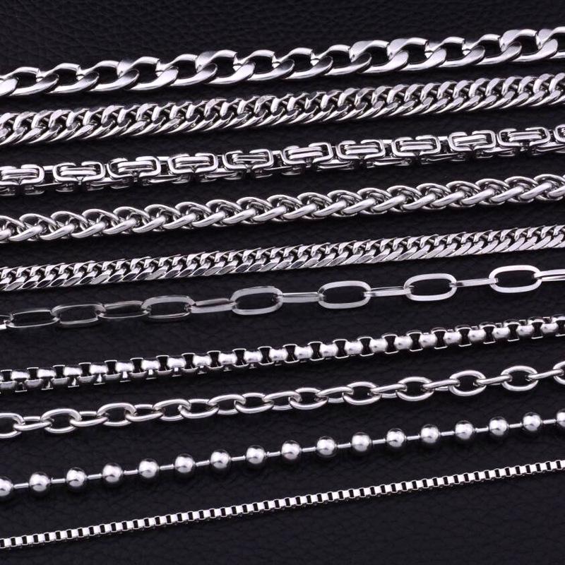 Men's Six-Sided Polished Cuban Titanium Steel Necklace