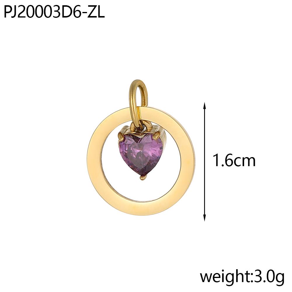 CARLIDANA Dainty Stainless Steel Crystal Charms for Jewelry Making Women Necklace Round 12 Zircon Birthstone Heart Pendants