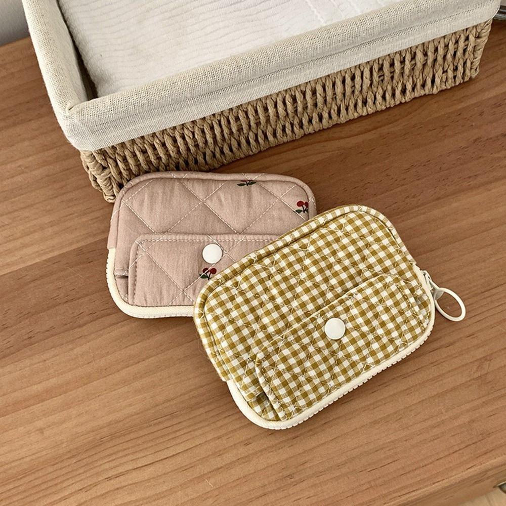 Large Capacity Floral Coin Purse Flower Mini Canvas Storage Bag Small Makeup Lipstick Bag  Outdoor