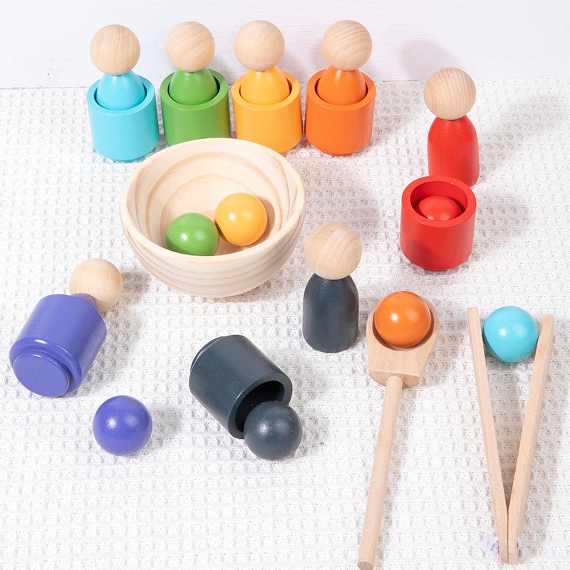Teaching Aids Baby Clip Ball Clip Beads Color Matching Toys Children's Early Education Puzzle Color Cognition Classification Cup