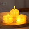 Magic Bubble Candle Light Battery Operated Flickering Flameless LED Square Pumpkin Fake Candle for Festival Party Atmosphere