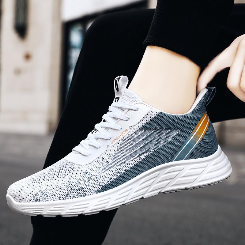 

Кроссовки мужские 2024 весна и лето новые летающие плетеные мужские туфли дышащие трендовые модные мужские повседневные туфли мужские 39 светло-синий