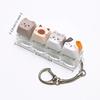 Cute Cat Shaped Keycap Keychain Adorable Cartoon Design Durable Key Charm for Backpack Gaming Peripheral Lover Gift