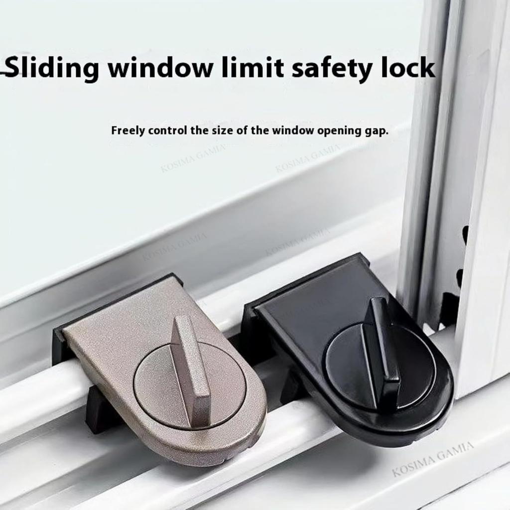 Adjustable Child Safety Window Lock Push Pull Security Door Latch Anti-Theft Window Stopper/Limiter Iron Material Cabinets