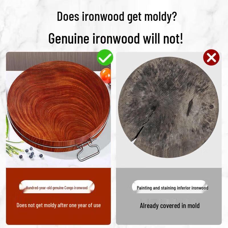 Okrągła deska do krojenia z litego drewna Żelazne drewno Kamelia