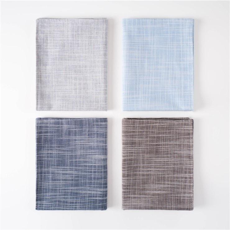 4 unidades/lote Servilletas de Color Liso con Raya Servilletas de Lino para Cena 30*40cm para Fiesta Boda